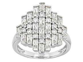 Moissanite Platineve Cocktail Ring 2.12ctw DEW.