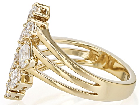 Moissanite 14k Yellow Gold Over Silver Ring 1.70ctw DEW
