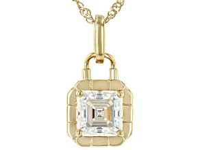 Moissanite 14k Yellow Gold Over Silver Solitaire Pendant 2.96ct DEW