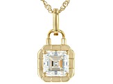 Moissanite 14k Yellow Gold Over Silver Solitaire Pendant 2.96ct DEW