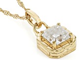 Moissanite 14k Yellow Gold Over Silver Solitaire Pendant 2.96ct DEW