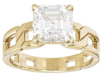 Moissanite Platineve Center Design Ring 7.43ctw DEW.