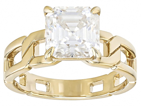 ★87MM★ Mmlg SUFFERS HFT GOLD Moissanite 14k Yellow Gold Over Silver Ring 0.36ctw DEW
