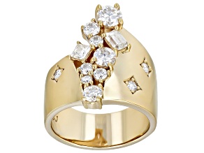 Moissanite 14k Yellow Gold Over Silver Ring 1.52ctw DEW.