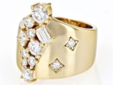 Moissanite 14k Yellow Gold Over Silver Ring 1.52ctw DEW.