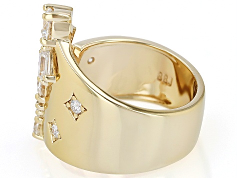Moissanite 14k Yellow Gold Over Silver Ring 1.52ctw DEW