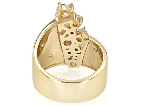 Moissanite 14k Yellow Gold Over Silver Ring 1.52ctw DEW.