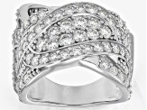 Moissanite Platineve Bypass Ring 2.58ctw DEW.