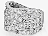 Moissanite Platineve Bypass Ring 2.58ctw DEW.