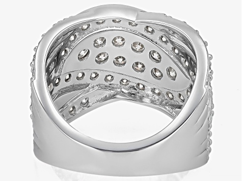 Moissanite Platineve Bypass Ring 2.58ctw DEW.