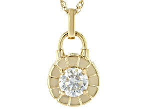 Moissanite 14k Yellow Gold Over Silver Solitaire Pendant 1.90ct DEW