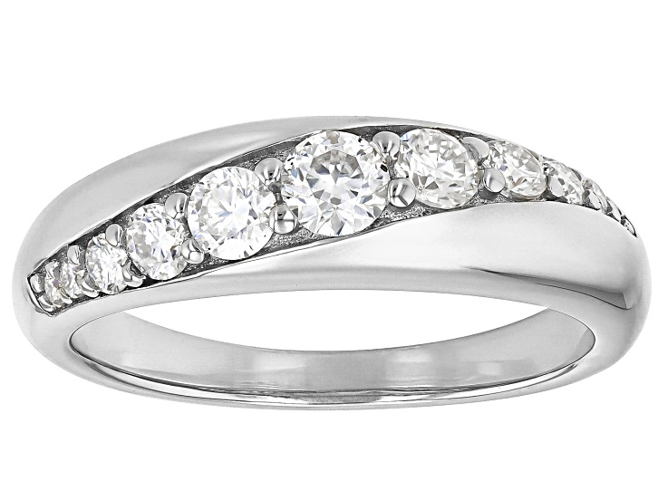 Moissanite Platineve Band Ring 0.60ctw DEW.