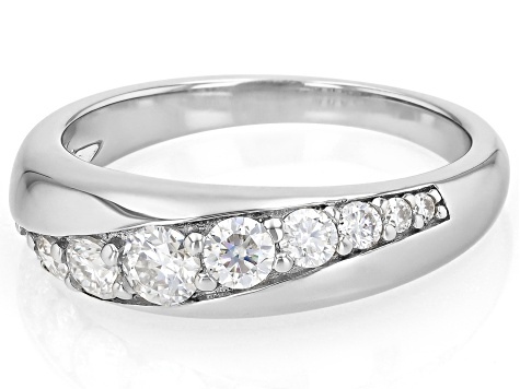 Moissanite Platineve Band Ring 0.60ctw DEW.