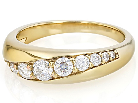Moissanite 14k Yellow Gold Over Silver Band Ring 0.60ctw DEW.