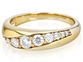 Moissanite 14k Yellow Gold Over Silver Band Ring 0.60ctw DEW.