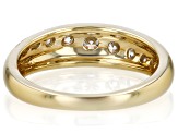 Moissanite 14k Yellow Gold Over Silver Band Ring 0.60ctw DEW.