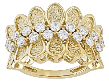 Picture of Moissanite 14k Yellow Gold Over Silver Cocktail Ring 1.02ctw DEW.