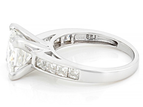 Moissanite Platineve Engagement Ring 3.90ctw DEW.