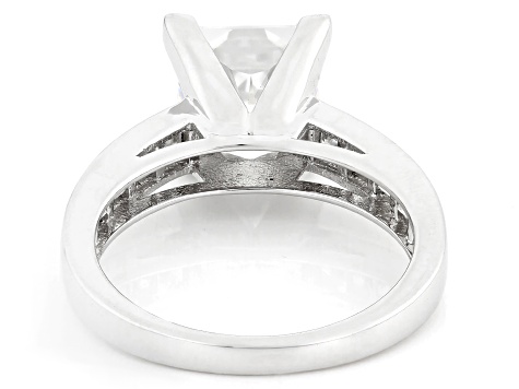 Moissanite Platineve Engagement Ring 3.90ctw DEW.