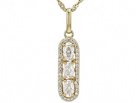 Moissanite 14k Yellow Gold Over Silver Pendant 1.82ctw DEW