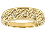 Moissanite 14k Yellow Gold Over Silver Band Ring 0.22ctw DEW.