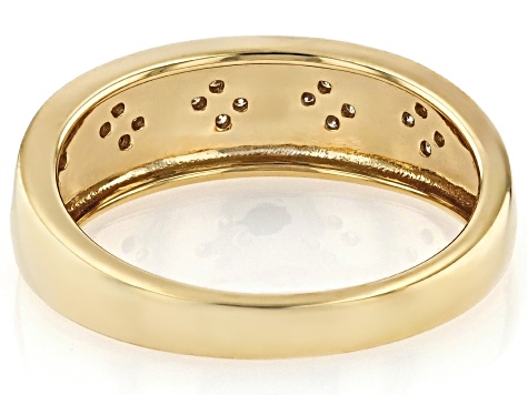 Moissanite 14k Yellow Gold Over Silver Band Ring 0.22ctw DEW.