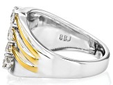 Moissanite Platineve And 14k Yellow Gold Over Platineve Ring 1.27ctw DEW.