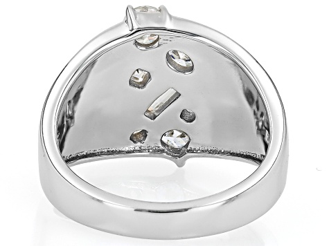 Moissanite Platineve And 14k Yellow Gold Over Platineve Ring 1.27ctw DEW.