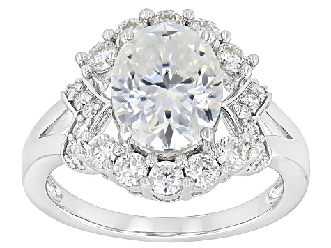Moissanite Platineve Ring 3.70ctw DEW.