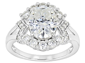 Moissanite Platineve Ring 3.70ctw DEW.
