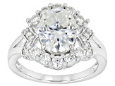 Moissanite Platineve Ring 3.70ctw DEW.