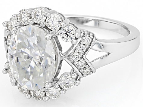 Moissanite Platineve Ring 3.70ctw DEW.