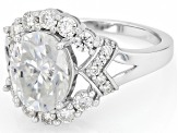 Moissanite Platineve Ring 3.70ctw DEW.