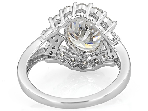 Moissanite Platineve Ring 3.70ctw DEW.