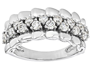 Moissanite Platineve Ring 0.96ctw DEW.