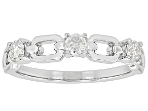 Moissanite Platineve 3 stone Ring 0.30ctw DEW.