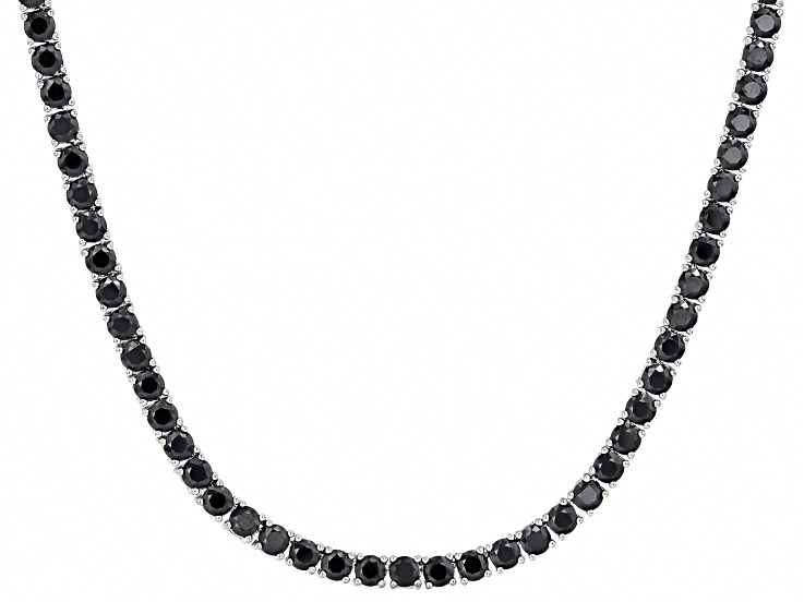 Black Moissanite Platineve Tennis Necklace 14.00ctw DEW