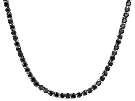 Black Moissanite Platineve Tennis Necklace 14.00ctw DEW