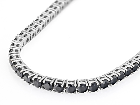 Black Moissanite Platineve Tennis Necklace 14.00ctw DEW