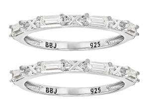 Moissanite Platineve Set Of 2 Stackable Rings 0.72ctw DEW.
