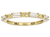Moissanite 14k Yellow Gold Over Silver Set Of 2 Stackable Rings 0.72ctw DEW.