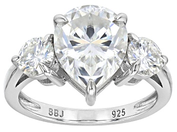 Picture of Moissanite Platineve 3 Stone Ring 4.60ctw DEW.