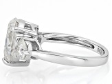 Moissanite Platineve 3 Stone Ring 4.60ctw DEW.