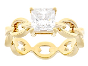 Moissanite 14k Yellow Gold Over Silver Solitaire Ring 1.20ct DEW.