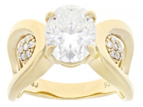 Moissanite 14k Yellow Gold Over Silver Ring 3.18ctw DEW.