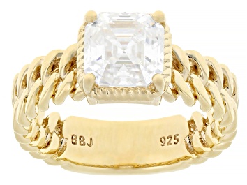 Moissanite Platineve Solitaire Ring 2.70ct DEW.