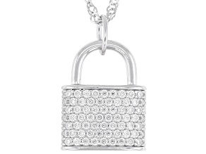Moissanite Platineve Padlock Pendant 0.80ctw DEW.