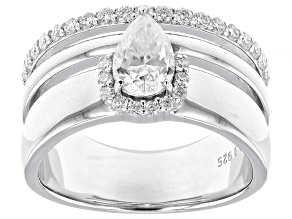 Moissanite Platineve Ring 1.43ctw DEW.