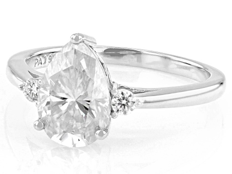Moissanite Platineve Ring 2.20ctw DEW.