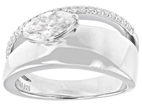 Moissanite Platineve Ring 1.02ctw DEW.